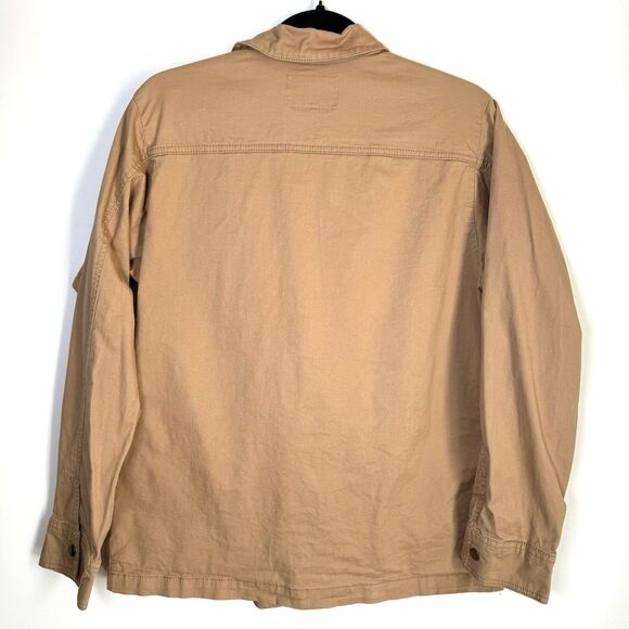 Lucky Brand Utility Jacket Mens Medium Khaki Field Snap Button Cotton Coat - Picture 6 of 13